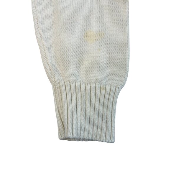 Oscar De La Renta Men’s Sweater Pullover Vtg M Cream Geometric Pattern Cotton - Picture 8 of 16